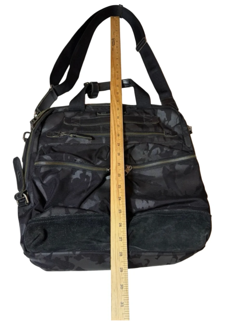 TUMI Dalston Ashwin Tote Black Camo Crossbody Shoulder Travel Work Bag